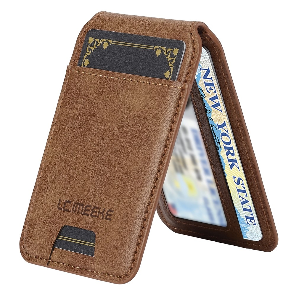 MagSafe Card Holder with Stand and RFID Protection Cognac