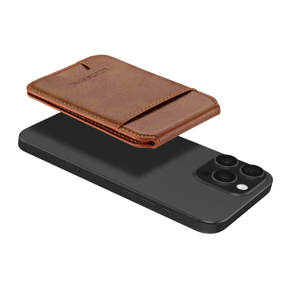 MagSafe Card Holder with Stand and RFID Protection Cognac