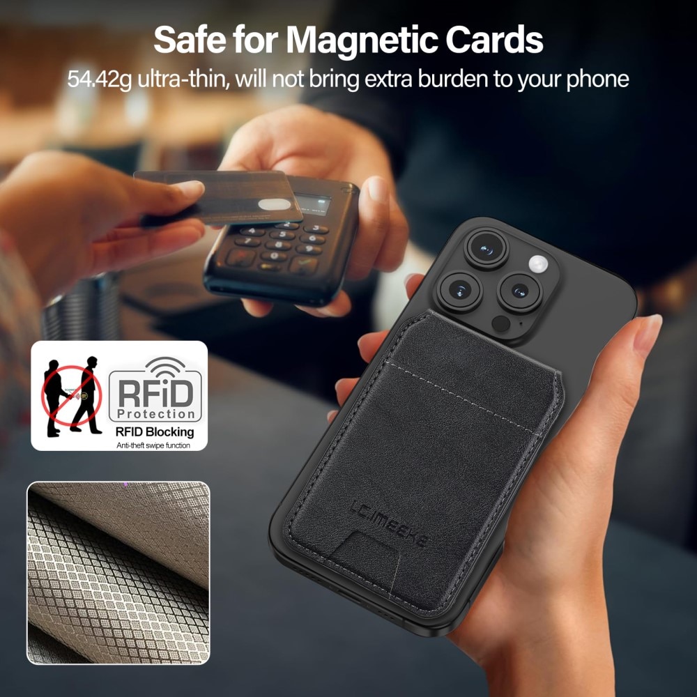 MagSafe Card Holder with Stand and RFID Protection Black