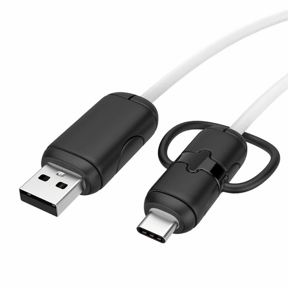 Cable Protector for USB-C to USB-A Cable Black