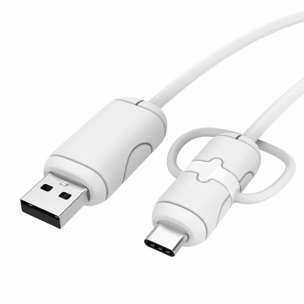 Cable Protector for USB-C to USB-A Cable White
