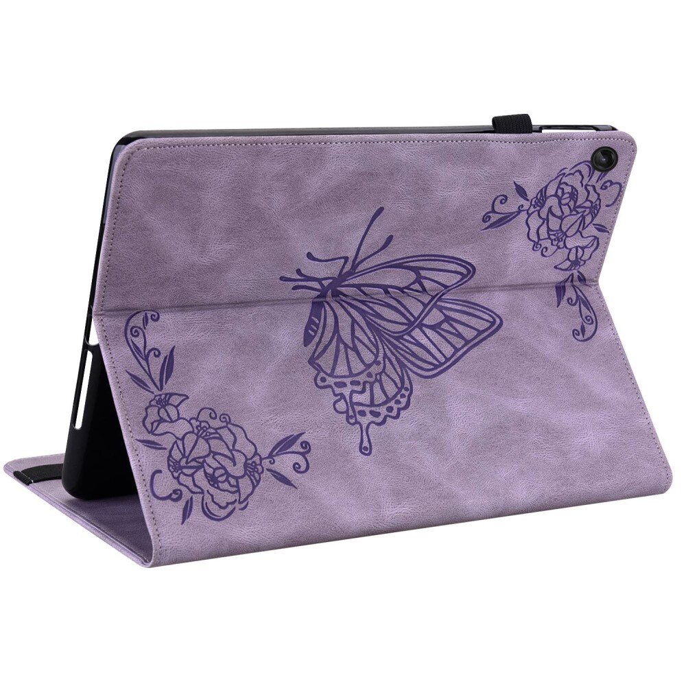 Lenovo Tab M10 Plus (3rd gen) Leather Cover Butterflies Purple