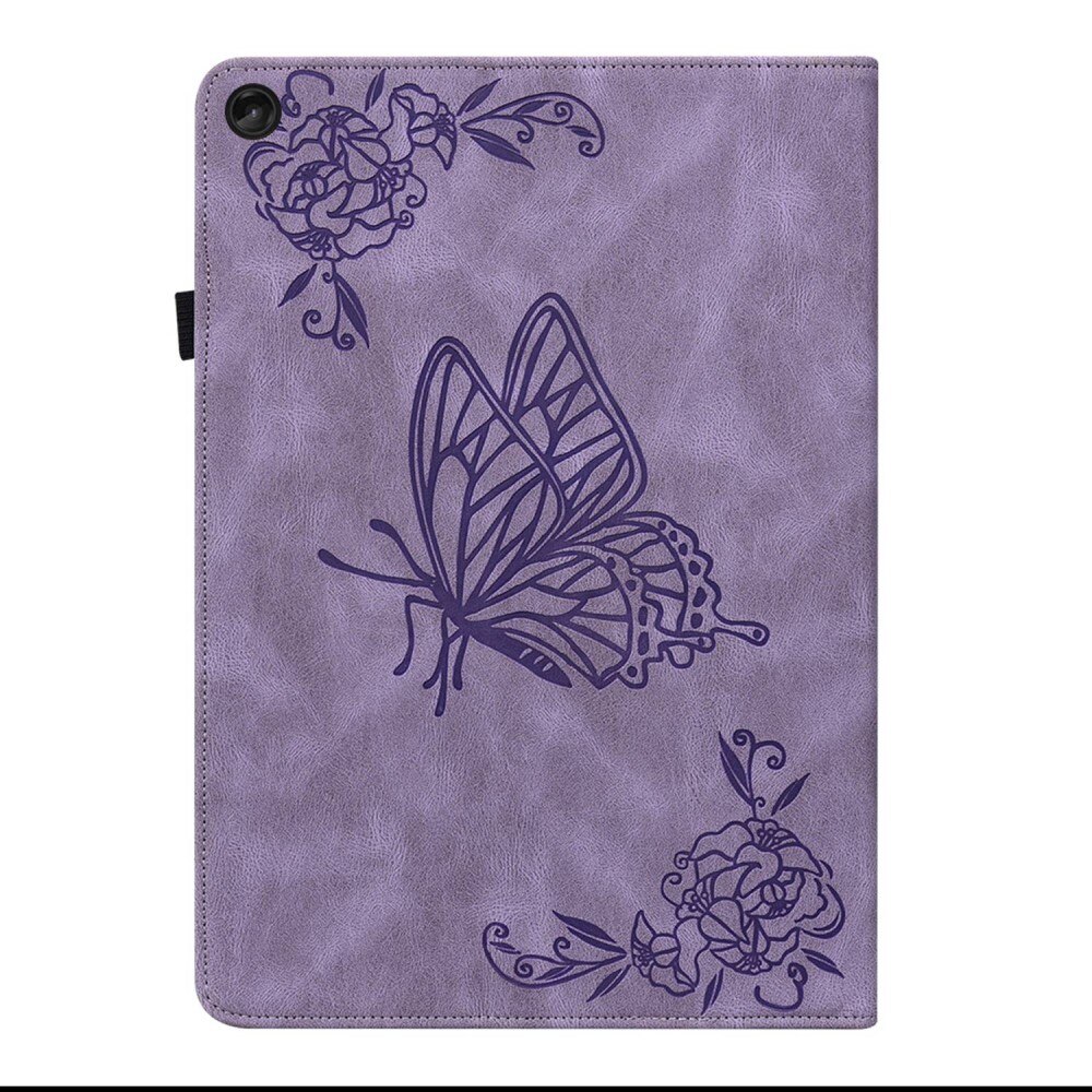 Lenovo Tab M10 Plus (3rd gen) Leather Cover Butterflies Purple