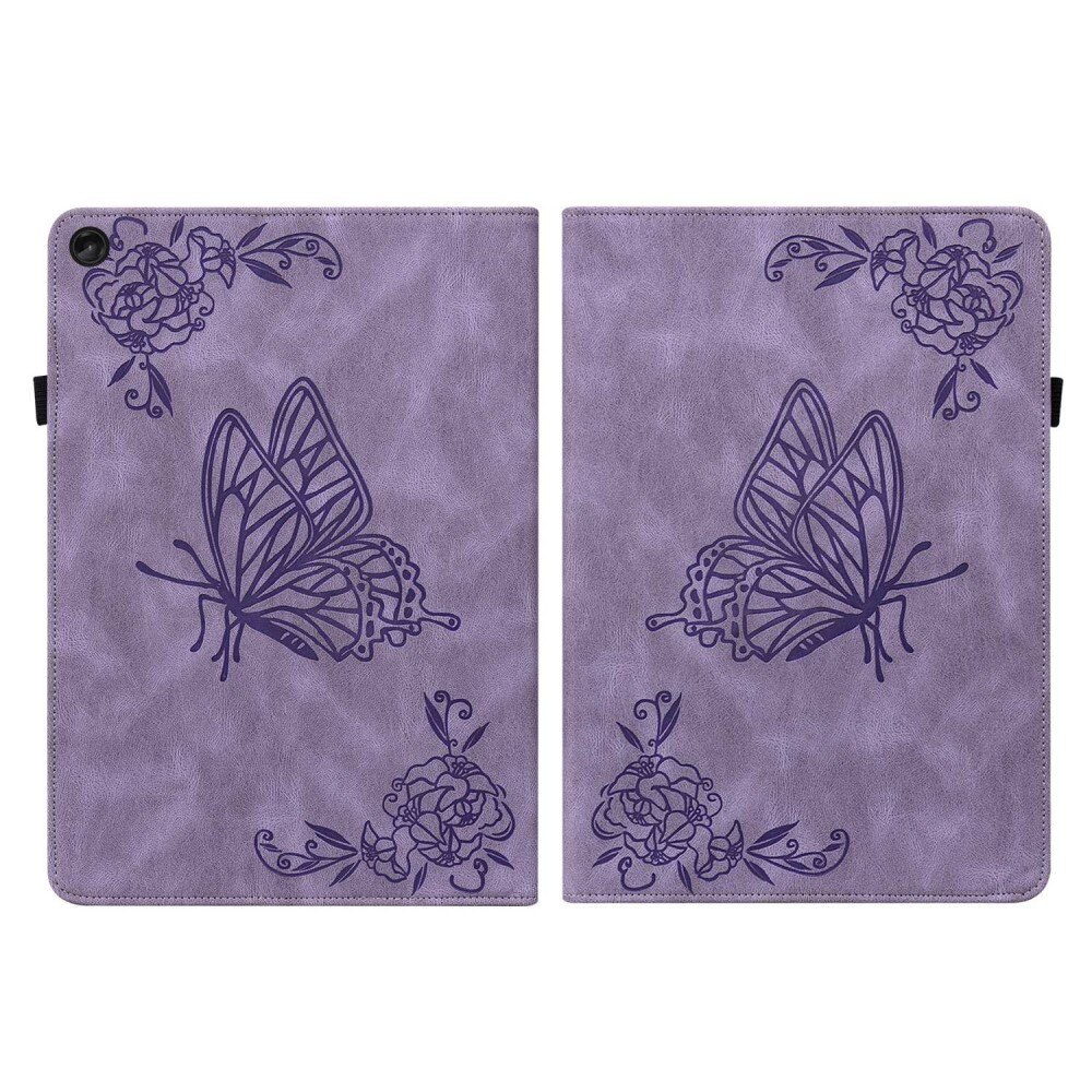 Lenovo Tab M10 Plus (3rd gen) Leather Cover Butterflies Purple