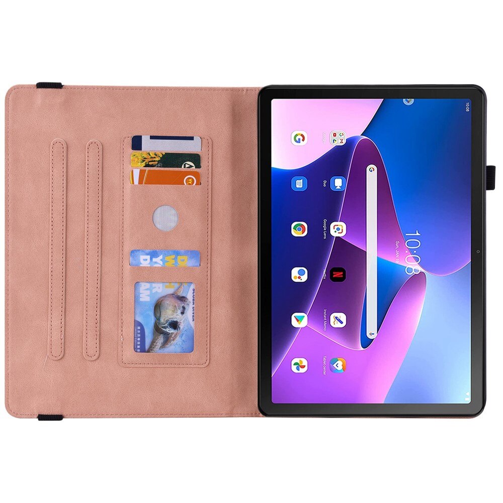 Lenovo Tab M10 Plus (3rd gen) Leather Cover Butterflies Pink