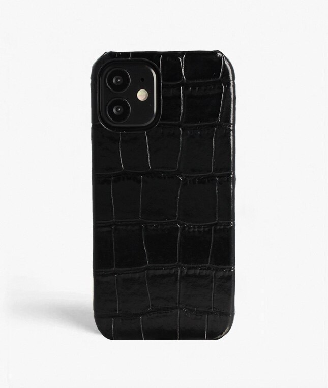 iPhone 12 Mini Case Croco Black