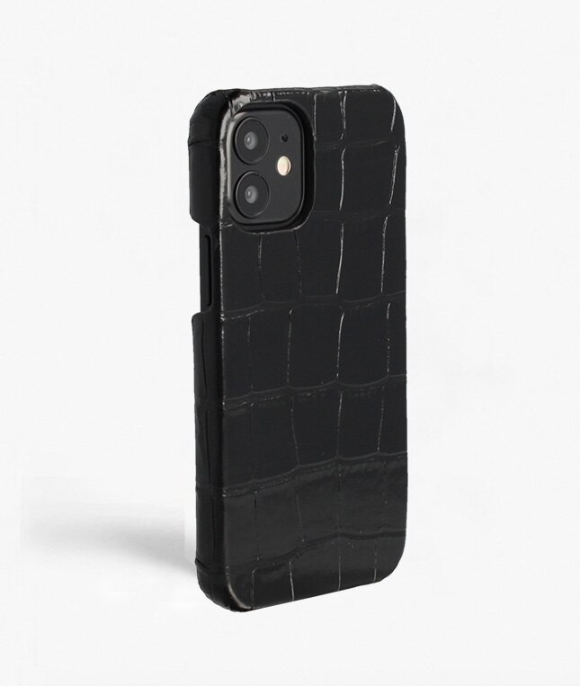 iPhone 12 Mini Case Croco Black