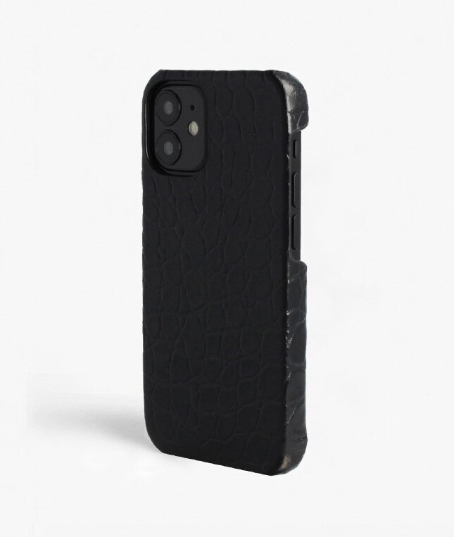 iPhone 12 Mini Case Croco Black