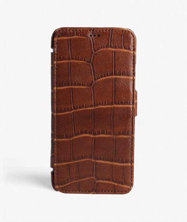 iPhone 11 Pro Max Card Case Lizard Cognac