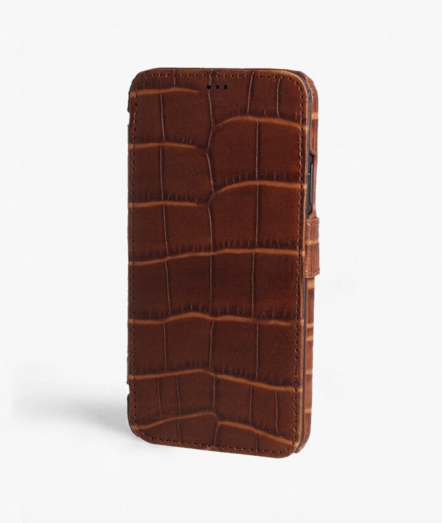 iPhone 11 Pro Max Card Case Lizard Cognac