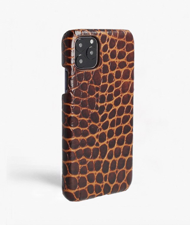 iPhone 11 Pro Max Case Small Croco Brown