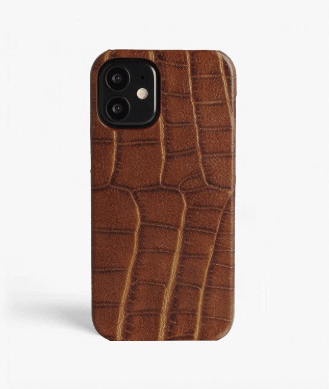 iPhone 12 Mini Case Croco Brown