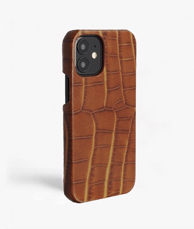 iPhone 12 Mini Case Croco Brown