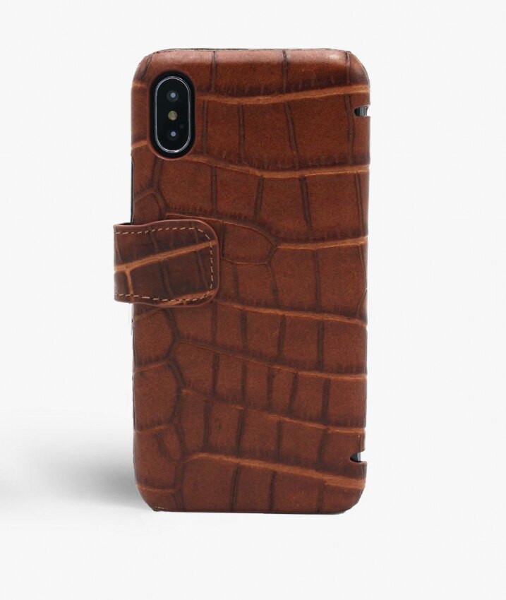 iPhone X/XS Card Case Lizard Cognac