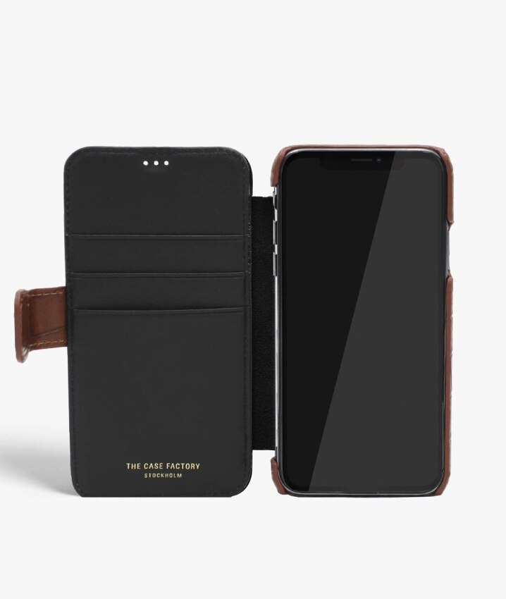 iPhone X/XS Card Case Lizard Cognac