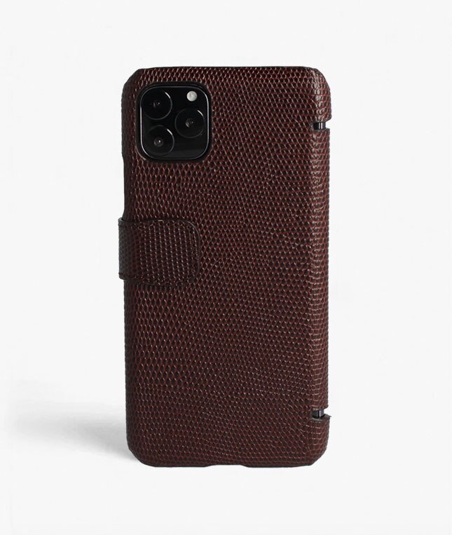 iPhone 11 Pro Max Card Case Lizard Brown