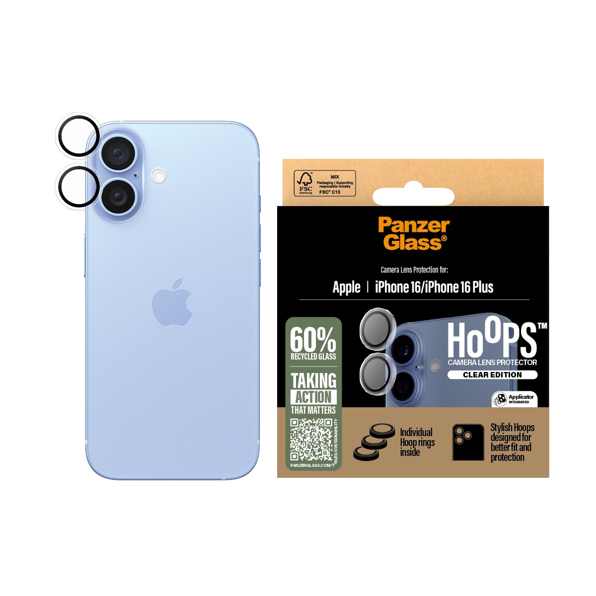 iPhone 16 Hoops Camera Lens Protector Clear