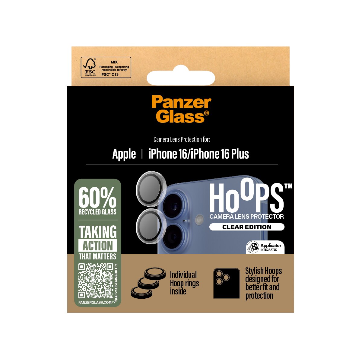 iPhone 16 Hoops Camera Lens Protector Transparent