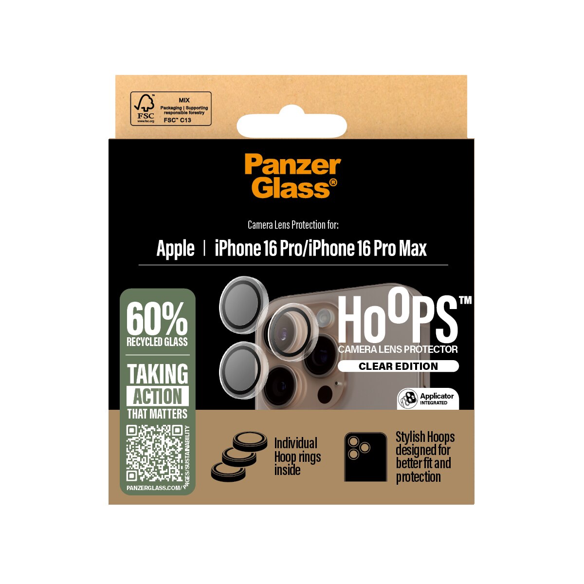 iPhone 16 Pro Hoops Camera Lens Protector Transparent