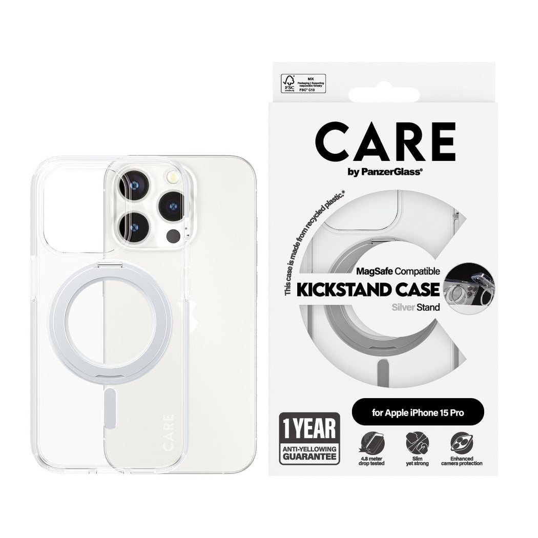 iPhone 15 Pro Kickstand Case MagSafe Transparent