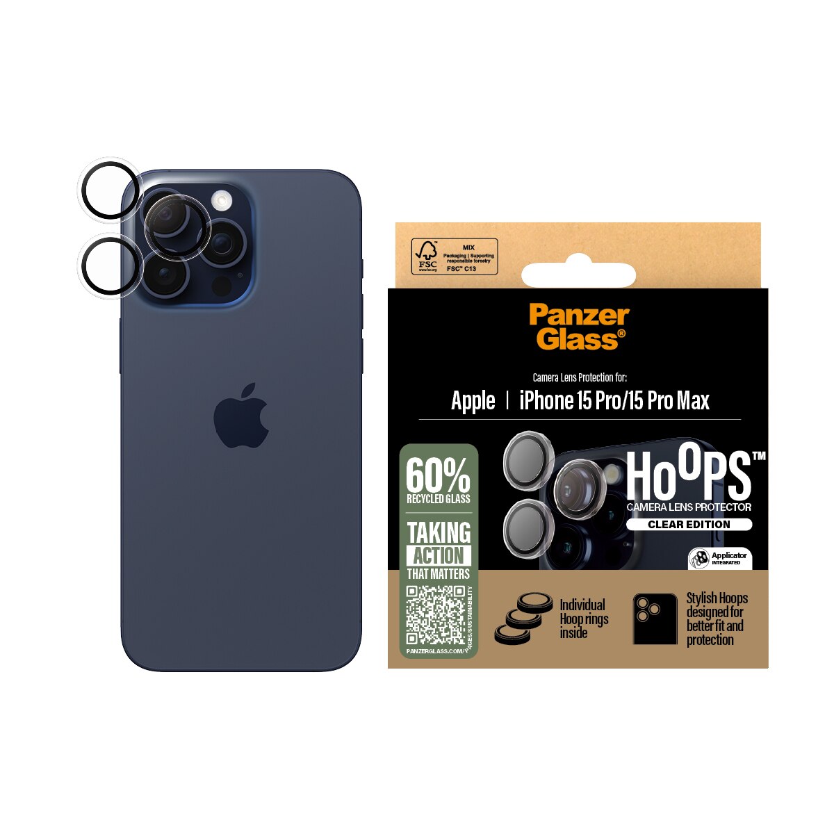 iPhone 15 Pro Hoops Camera Lens Protector Clear