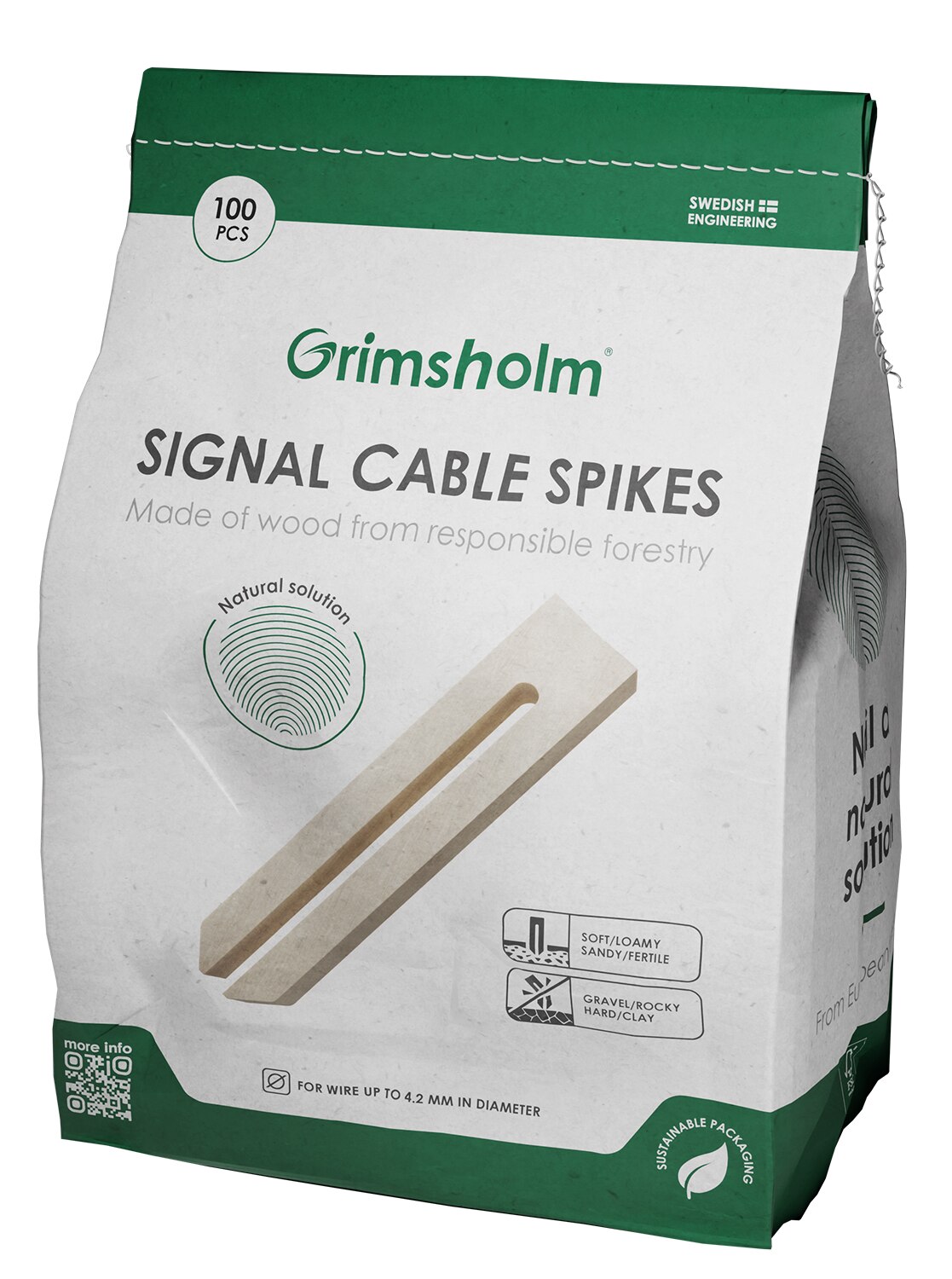 Robot mower signal cable spike in wood (100-Pack)