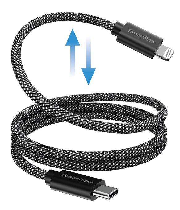 Magnetic USB-C to Lightning Cable 1m Black