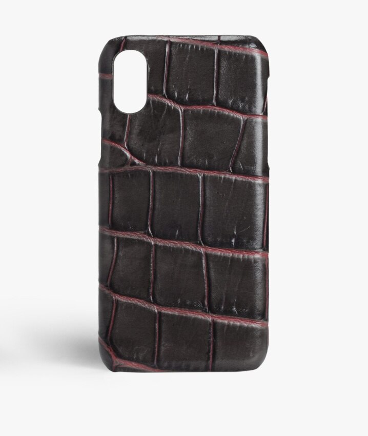 iPhone Xr Case Croco Taupe/Pink