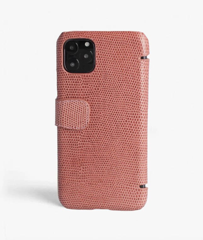 iPhone 11 Pro Max Card Case Lizard Rosa Antico