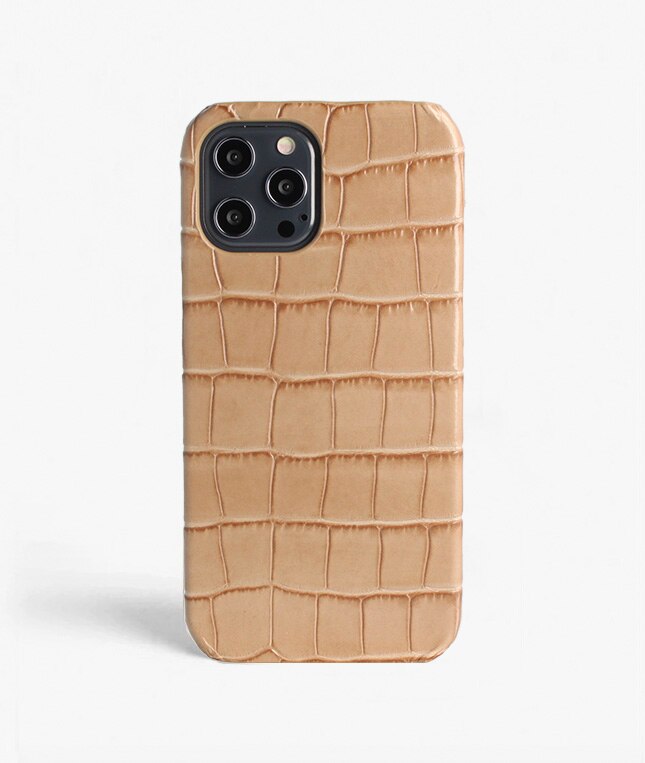 iPhone 12 Pro Max Case Croco Sand