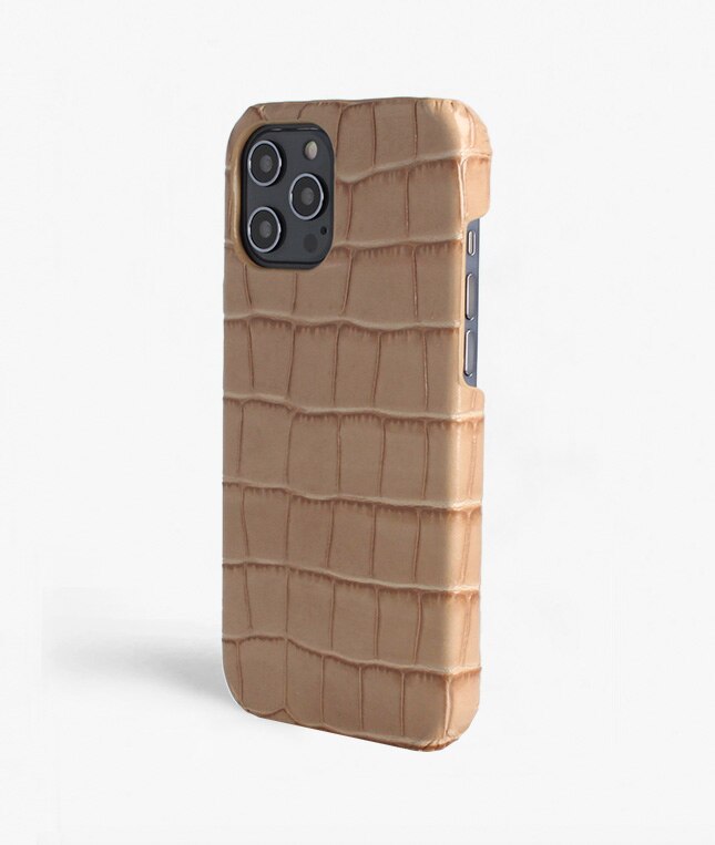 iPhone 12 Pro Max Case Croco Sand