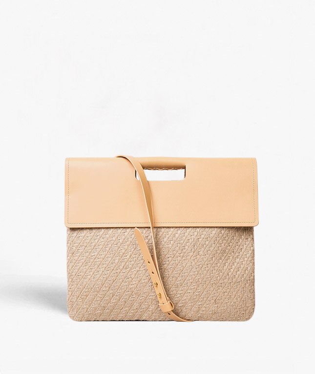 Trend Bag Jute Leather Vegetable Tanned Natural Beige