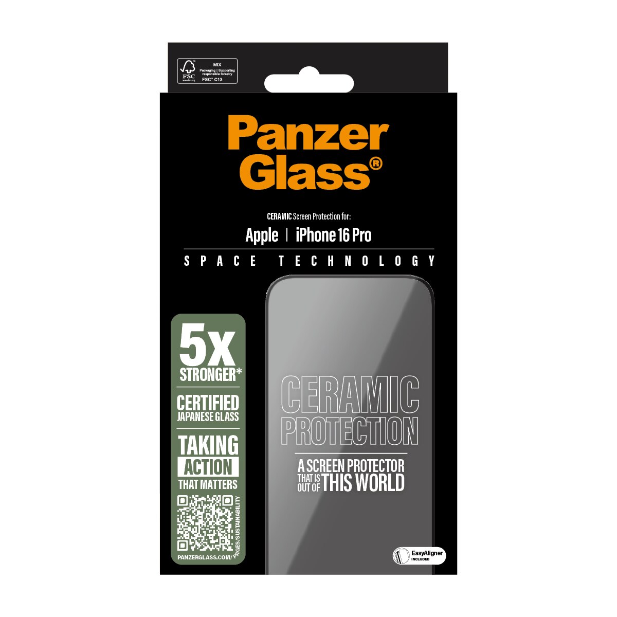 iPhone 16 Pro Ceramic Screen Protector (with EasyAligner) Ultra Wide Fit