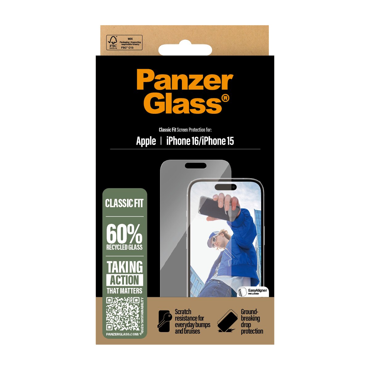 iPhone 16 Screen Protector (with EasyAligner) Classic Fit