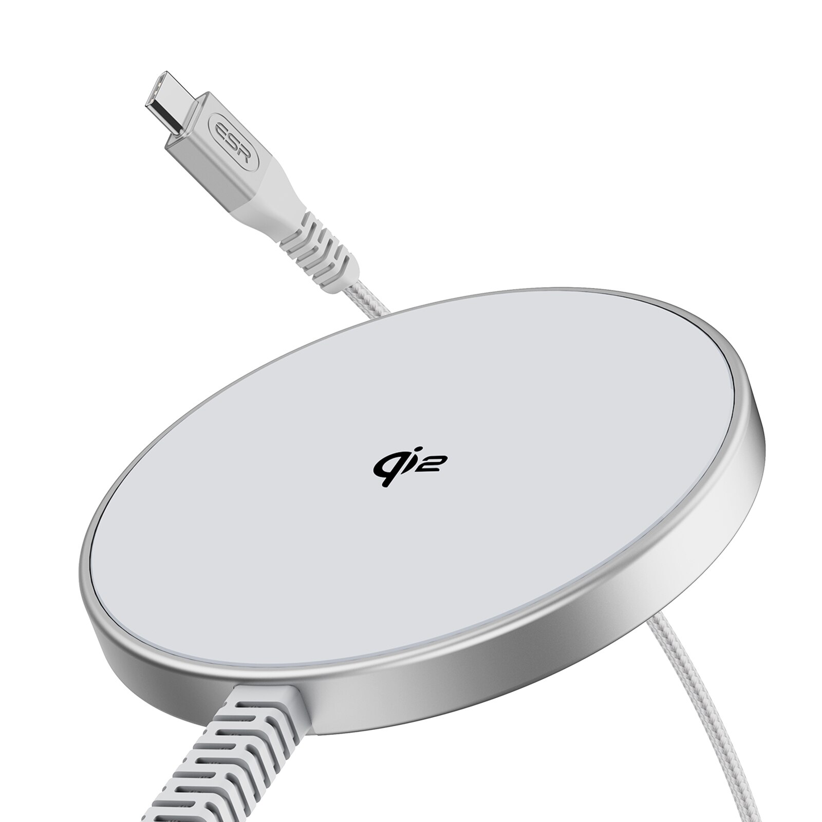 HaloLock Mini Qi2 MagSafe Magnetic Wireless Charger Silver