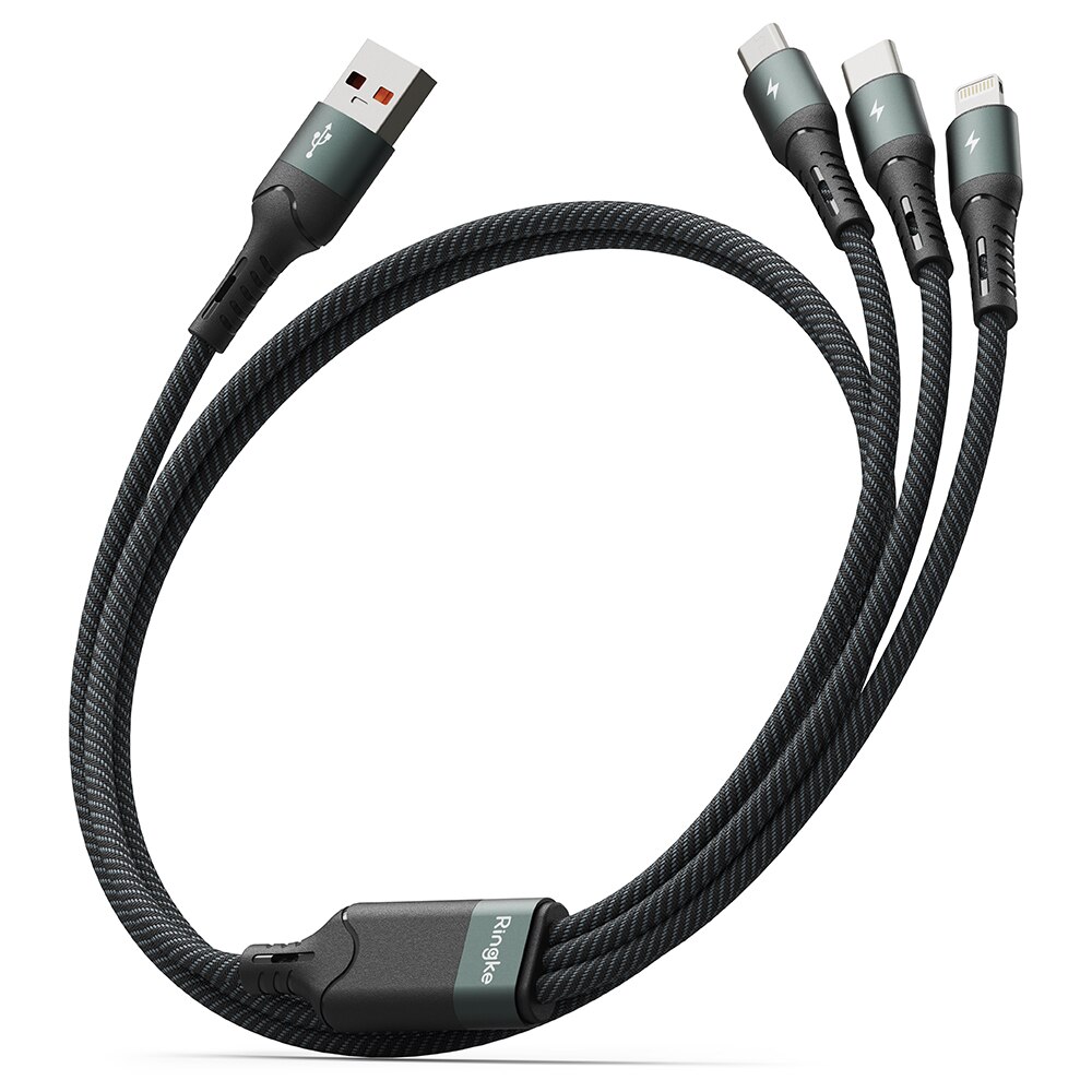 3-in-1 Fast Charging Multi Cable Black