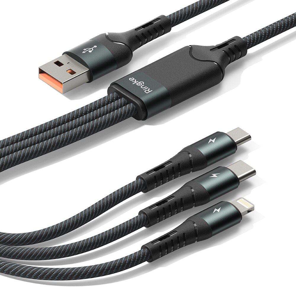 3-in-1 Fast Charging Multi Cable Black