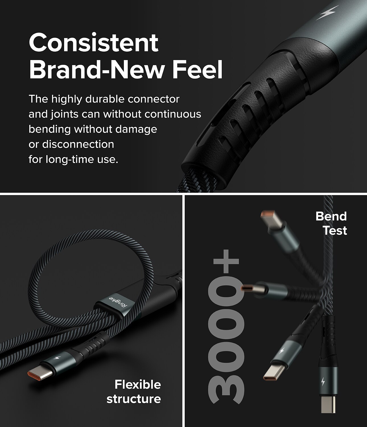 3-in-1 Fast Charging Multi Cable Black