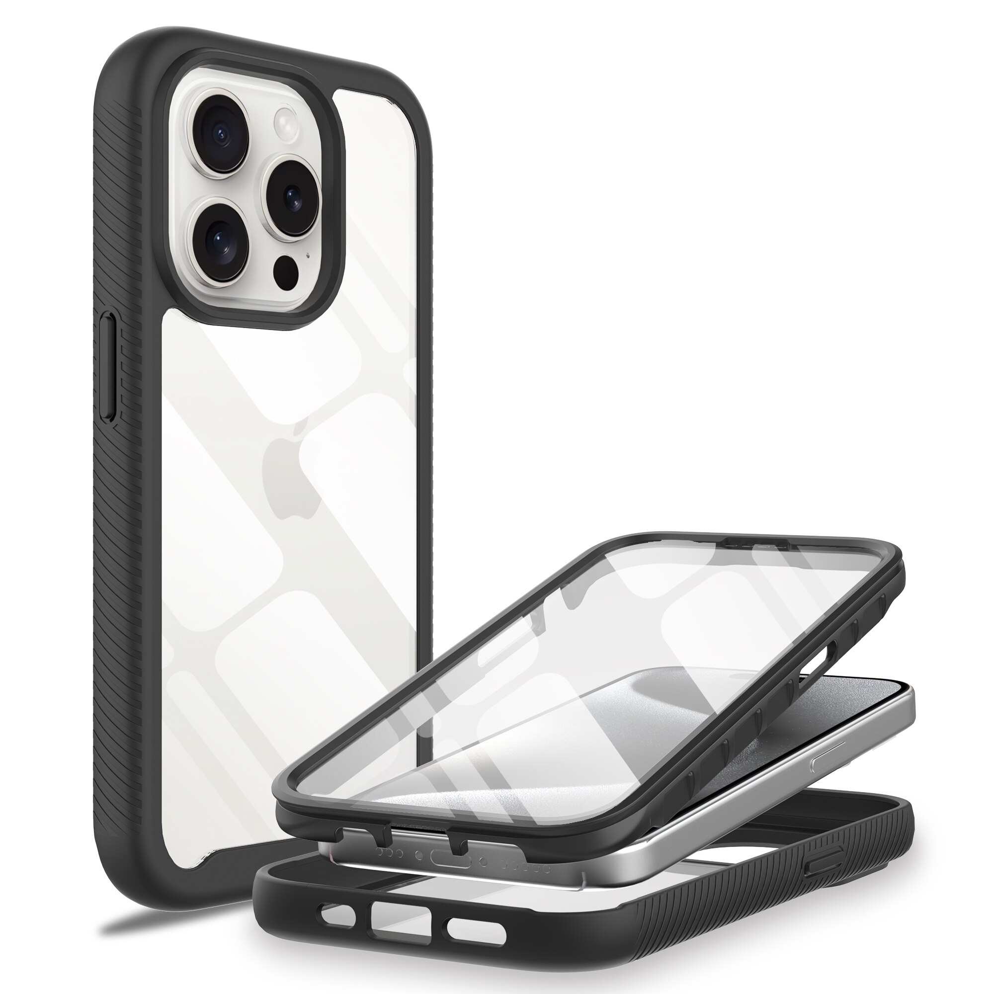 iPhone 15 Pro Max Full Protection Case Black