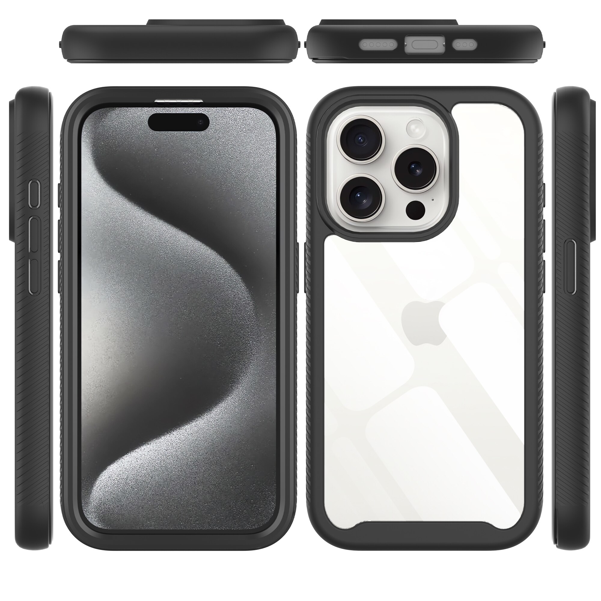 iPhone 15 Pro Max Full Protection Case Black