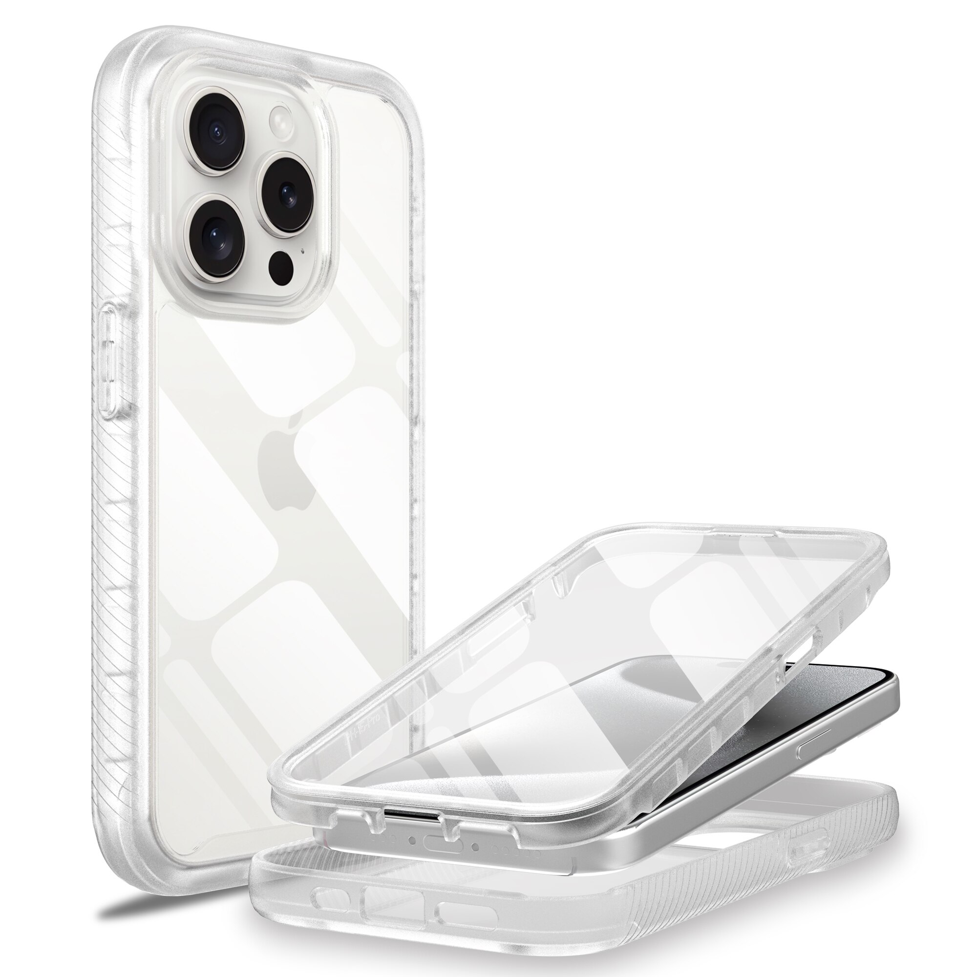 iPhone 15 Pro Max Full Protection Case Transparent