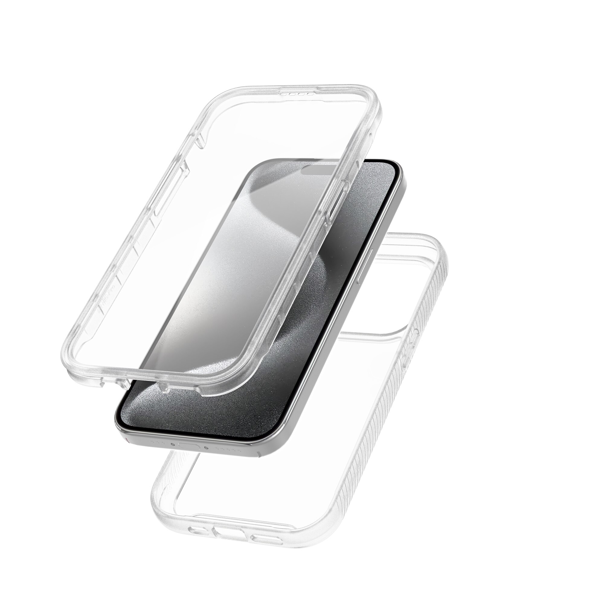 iPhone 15 Pro Full Protection Case Transparent