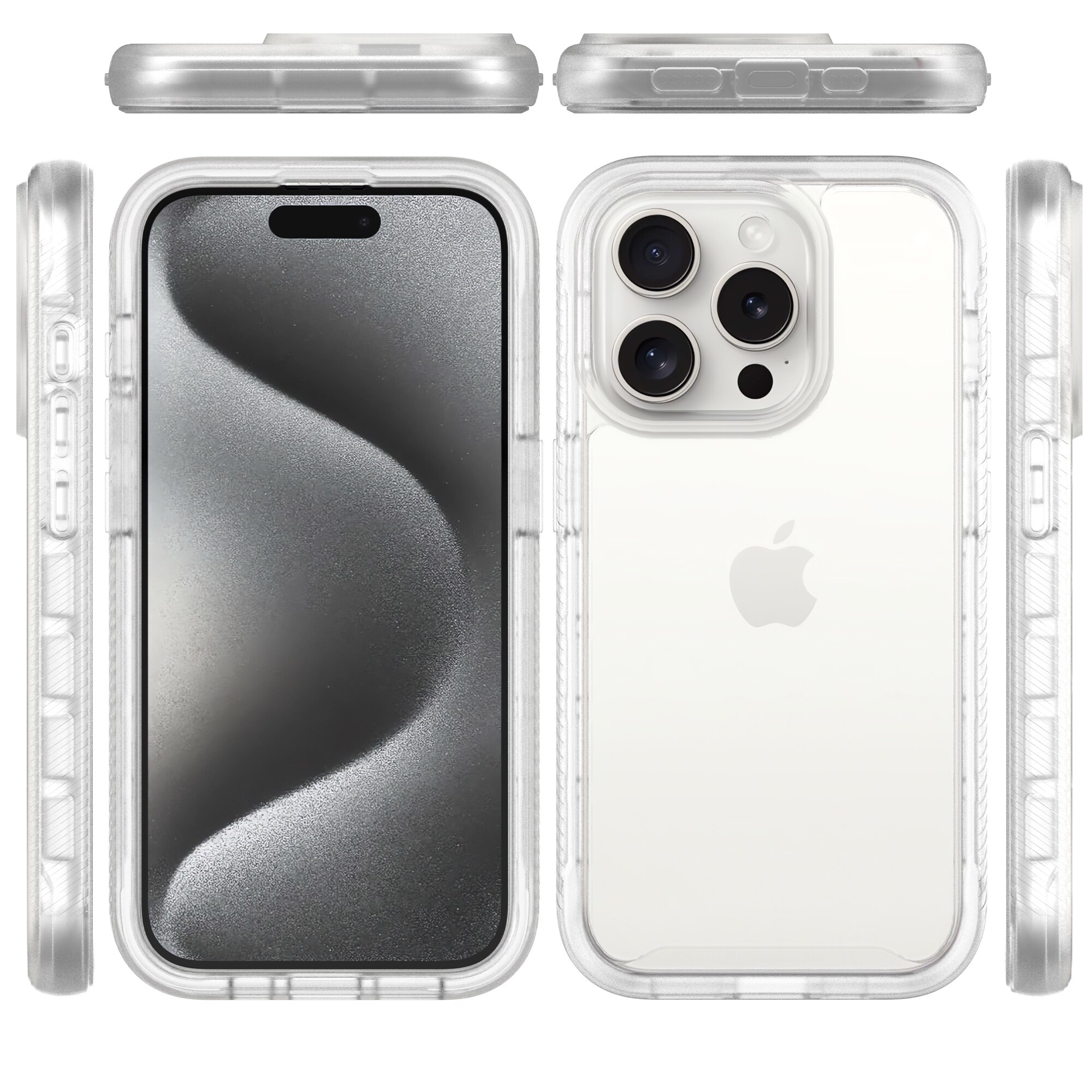 iPhone 15 Pro Full Protection Case Transparent