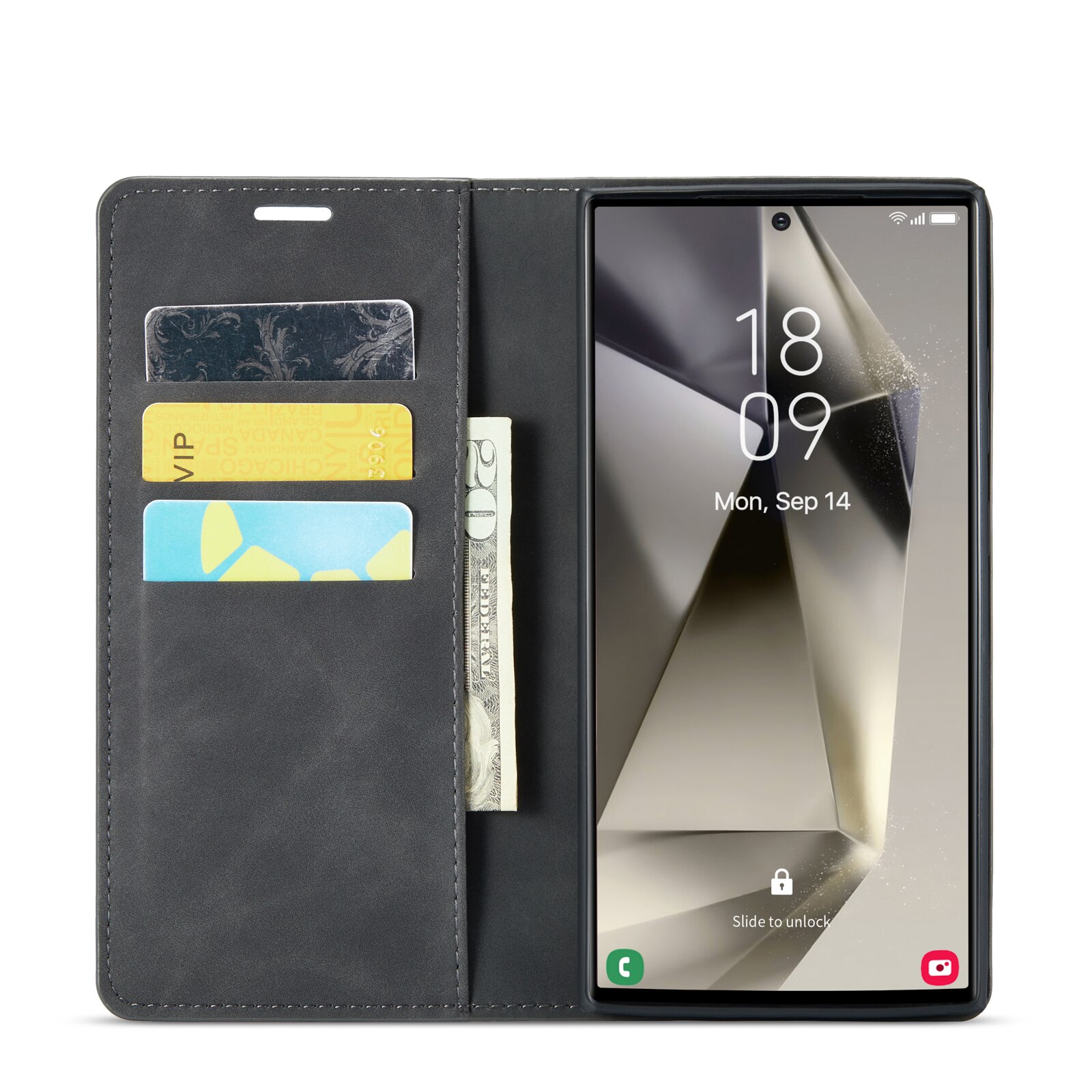 Samsung Galaxy S24 Ultra Slim Wallet Case Black