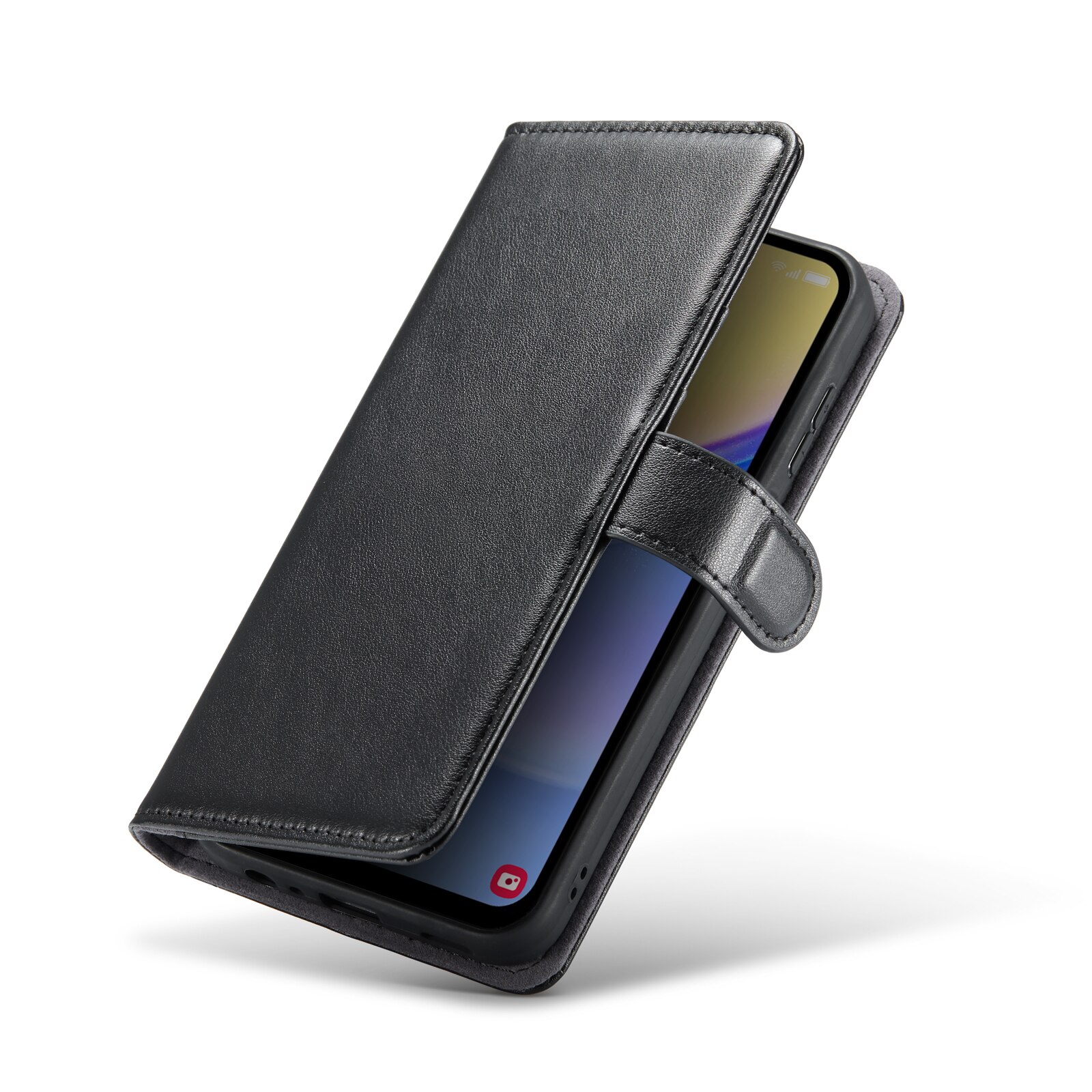 Samsung Galaxy A16 Genuine Leather Wallet Case Black