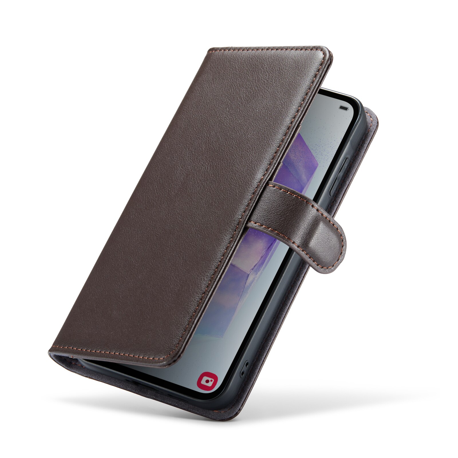 Samsung Galaxy A55 Genuine Leather Wallet Case Brown