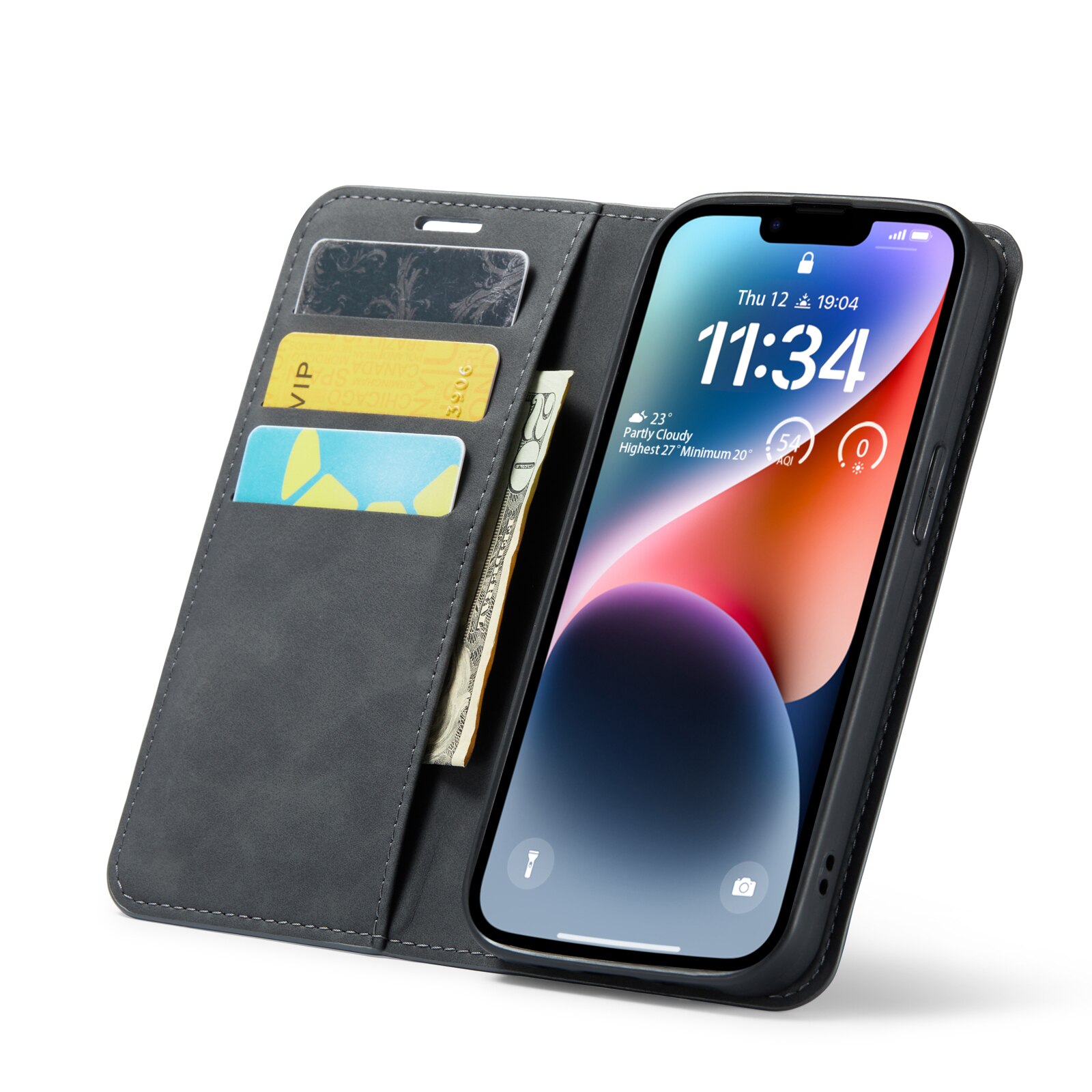 iPhone 14 Slim Wallet Case Black