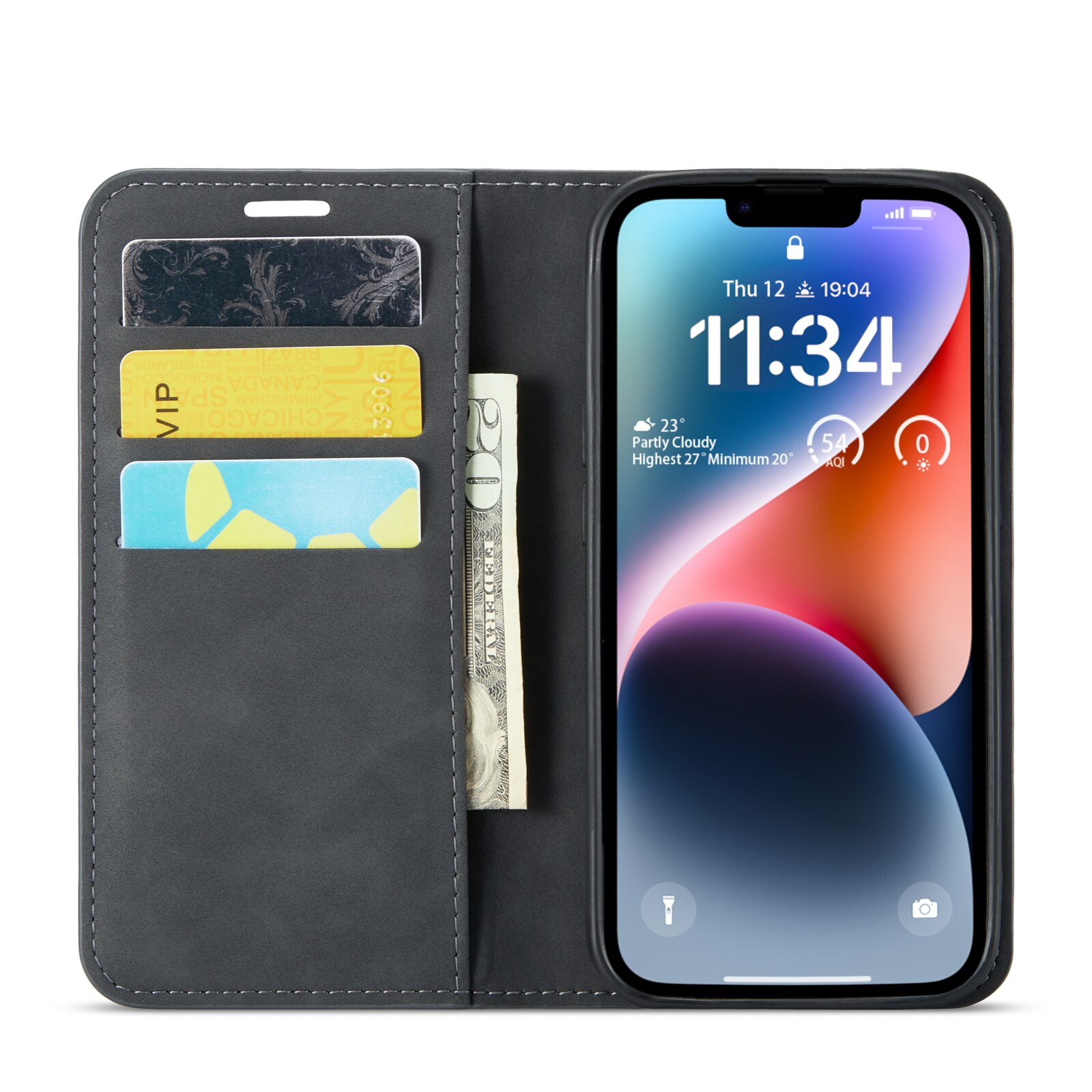 iPhone 14 Slim Wallet Case Black