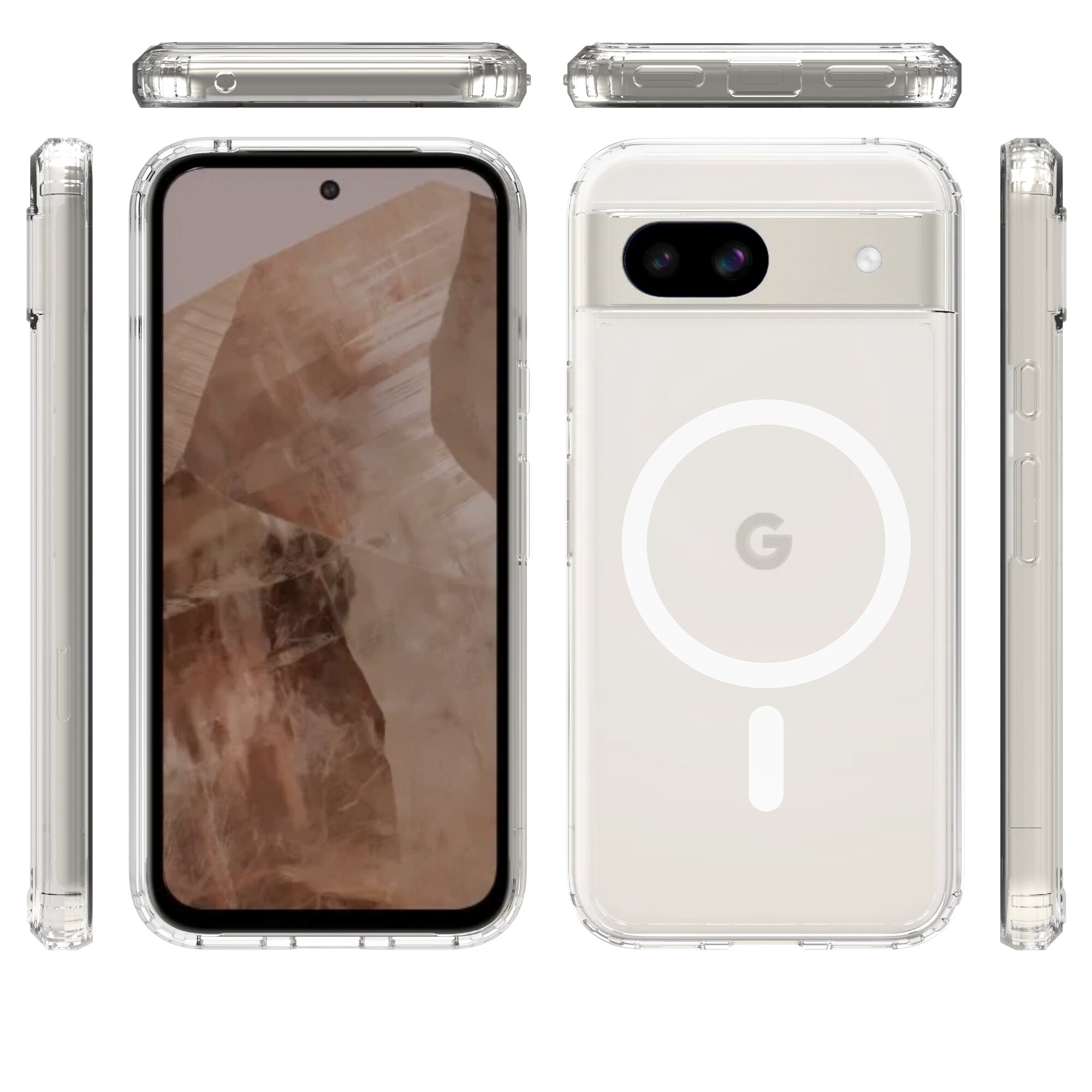 Hybrid Case MagSafe Google Pixel 8a Transparent