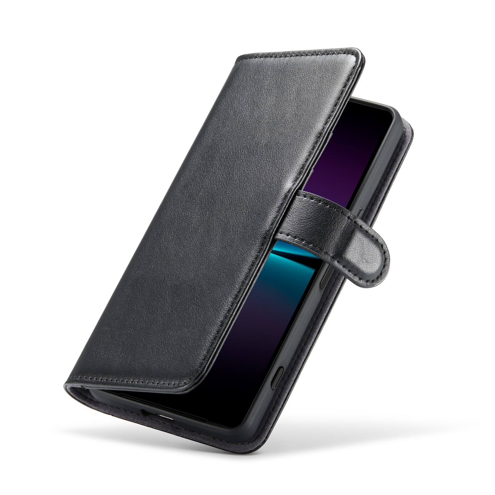 Sony Xperia 1 VI Genuine Leather Wallet Case Black